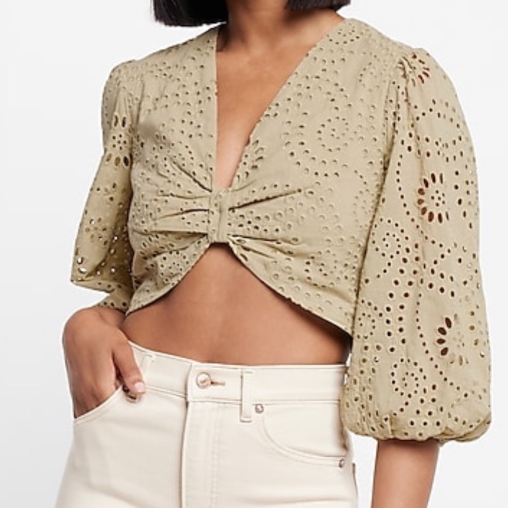 NWOT Puff Sleeve Crop Top | Express | Size S